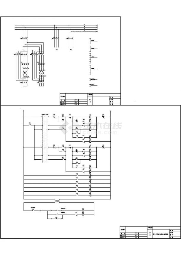 某标准两泵互备设备电气控制原理设计CAD图纸-图一