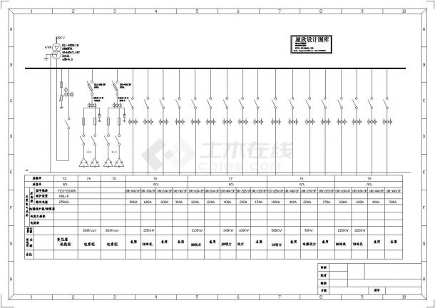 低压馈配电柜一次CAD设计系统图-图二