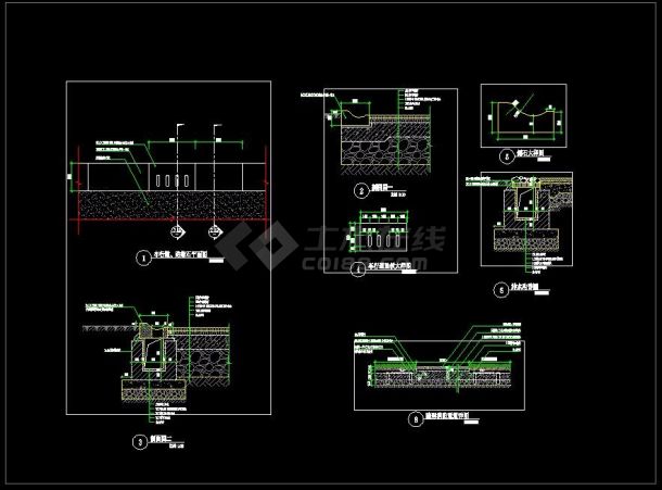 园路异形路缘石道牙侧石排水沟隐形消防车道标准做法施工图详图-图一