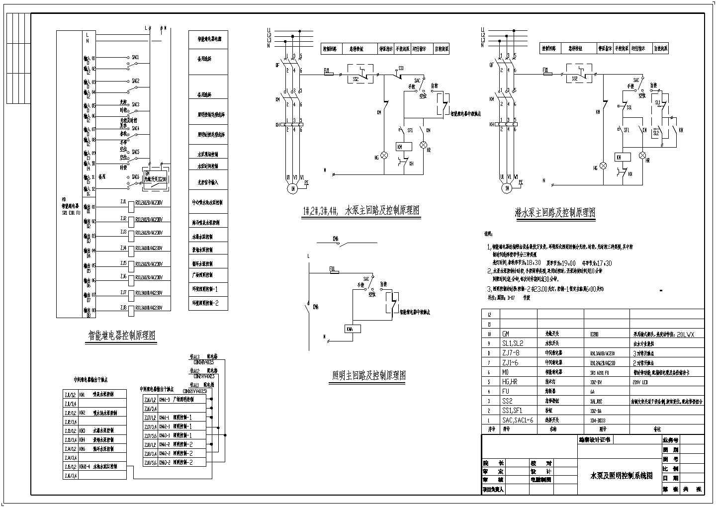 某通用型号室外照明设备控制电气原理设计平面CAD图纸