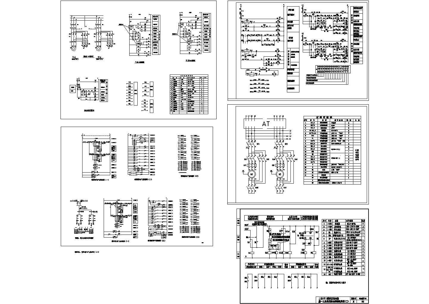某型号消防泵、喷淋泵电控原理设计平面CAD图纸