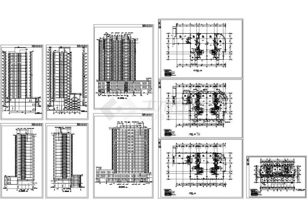 某教育小区独栋住宅楼设计cad全套建筑施工图（标注详细）-图一