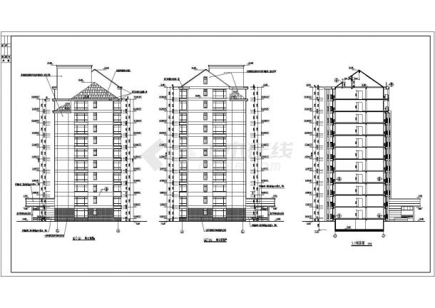 花溪畔居小高层剪力墙结构住宅楼设计cad全套建筑施工图（含设计说明）-图二
