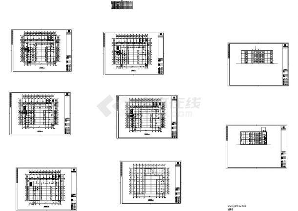 某框架结构五层教学楼cad施工设计图纸（标注详细）-图一