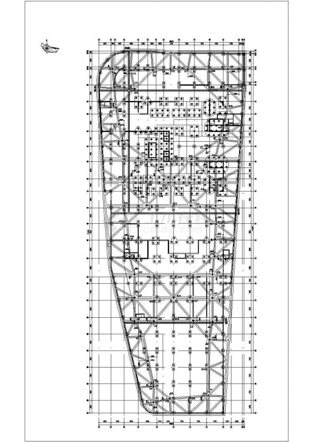 某工程13米深基坑排桩加三道混凝土内支撑支护cad施工图（甲级院设计）-图一