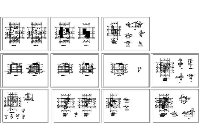 广东某三层别墅建筑施工CAD全套图纸_图1