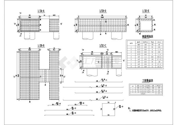 某跨径16+39.6+16m天桥飞鸟拱 81.12米公路Ⅱ级桥台承台CAD钢筋图-图一