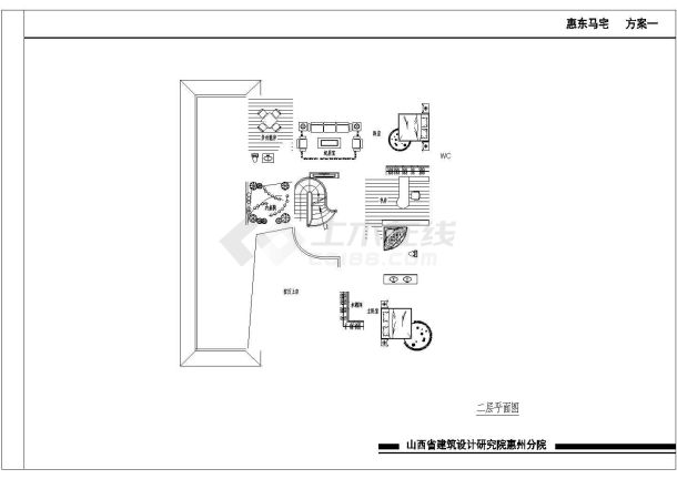 某四层框架结构私人欧式别墅设计cad全套建筑方案图（标注详细）-图二