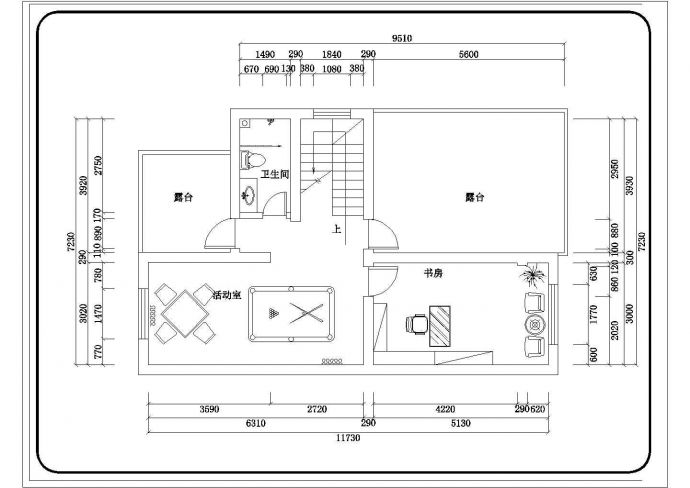 某三层实用型私人别墅室内装修设计cad平面布置图（甲级院设计）_图1