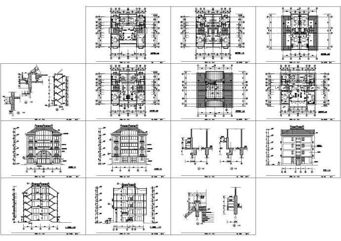 某地五层独立住宅建筑设计CAD施工图_图1