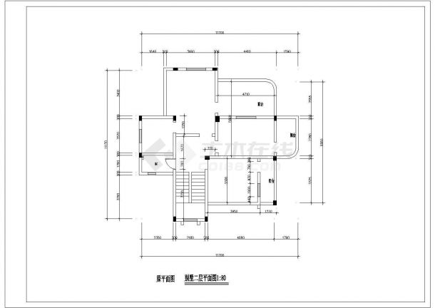 某三层砖混结构私人别墅室内外装修设计cad全套施工图（甲级院设计）-图一