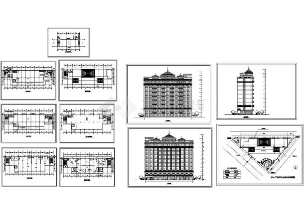 办公楼设计_某中职学校办公楼建筑设计施工CAD全套图纸-图一
