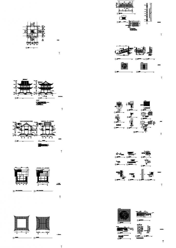 [古建]某重檐歇山顶亭子设计cad全套建筑施工图（含防雷接地设计）_图1