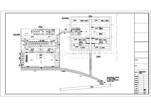 某工程施工现场生活区临建施工现场规划设计cad总平面布置图（含水电规划设计）-图二