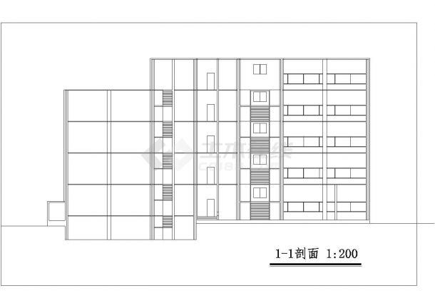1.2万平米五层框混结构百货大厦建筑设计CAD图纸（含透视图）-图二