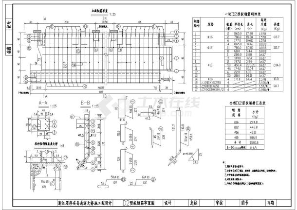 某悬链线拱千岛湖大桥CAD大样图-图一