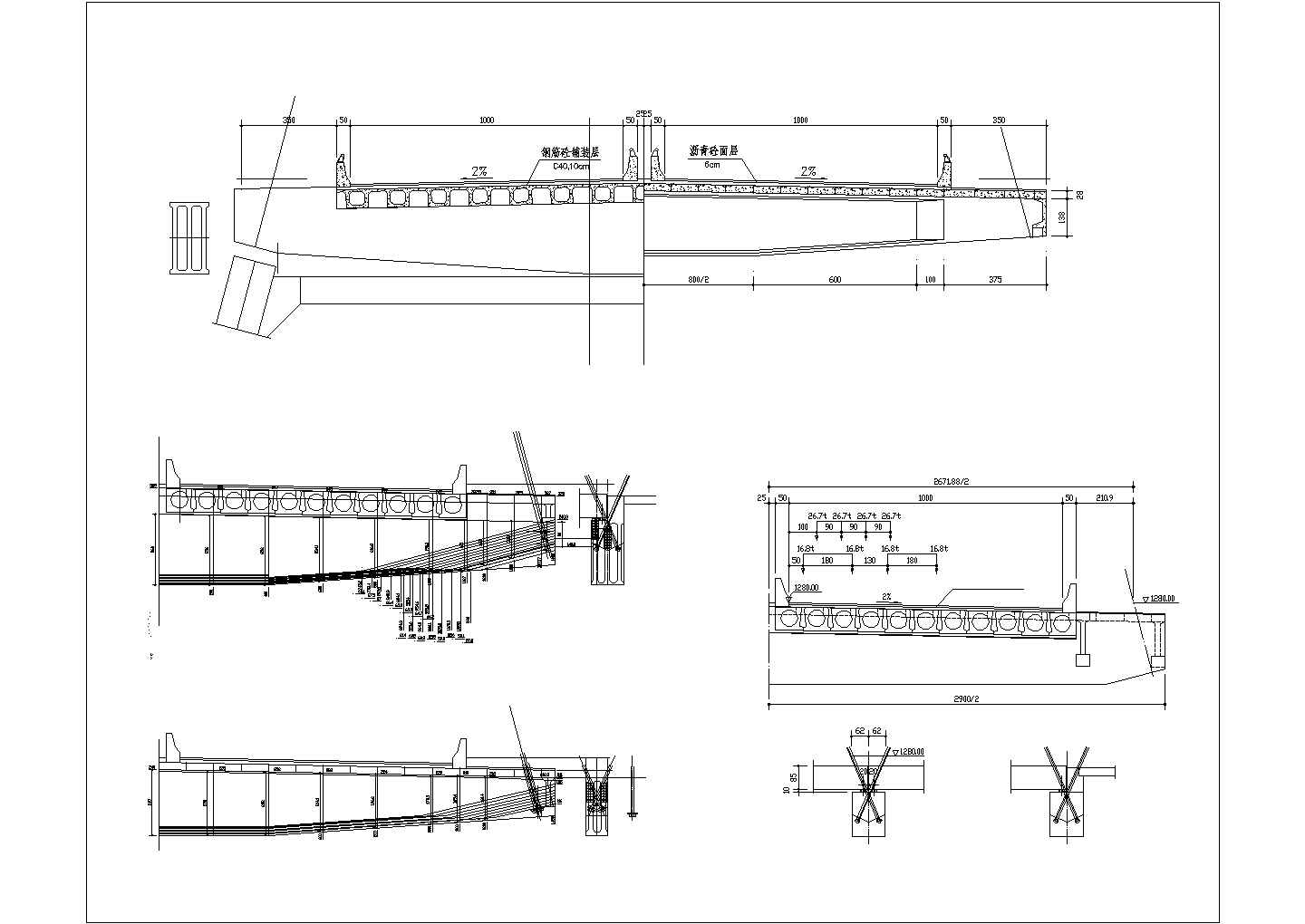 某300m集束钢管混凝土拱桥提篮拱桥CAD平面图
