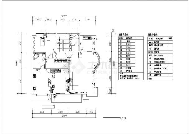 合肥市某新建小区110平米户型全套装修设计CAD图纸-图一