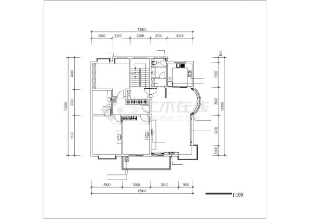 合肥市某新建小区110平米户型全套装修设计CAD图纸-图二
