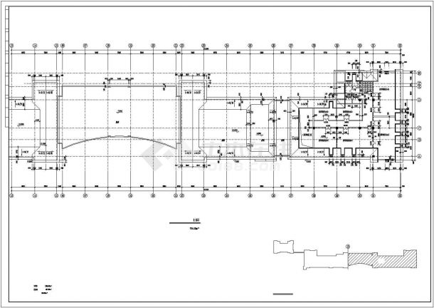 台州市某1.1万平米3层框混结构商业步行街建筑设计CAD图纸-图二