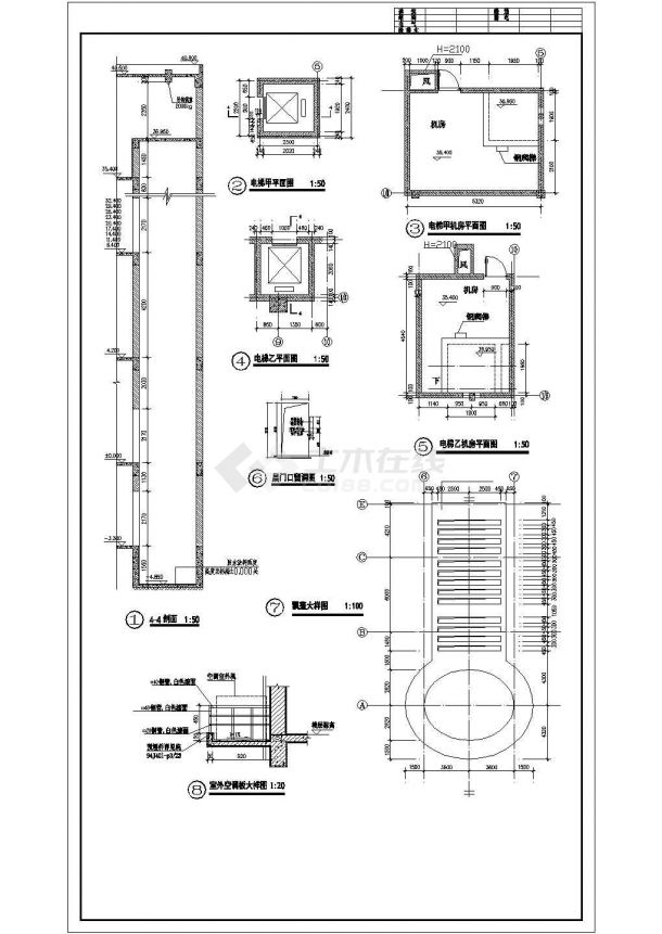 7500平米11层框混结构商住楼建筑设计CAD图纸（1-2层商用）-图二