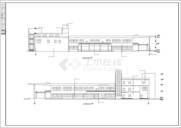 贵阳市某学校2200平米三层混合结构学生食堂建筑设计CAD图纸-图一