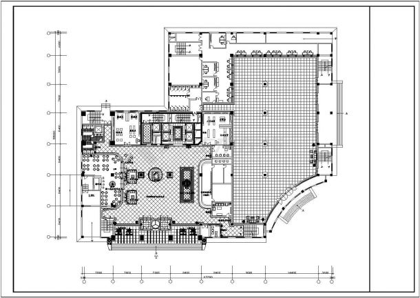 德州市某星级酒店1400平米大堂全套装修施工设计CAD图纸-图二