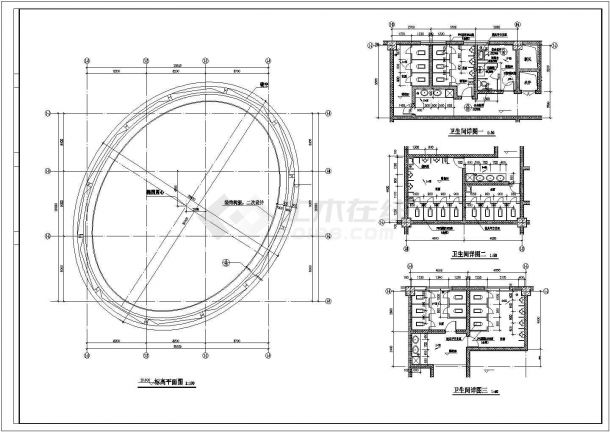 1.8万平米5层框混结构百货商场平面设计CAD图纸（含地下层）-图一