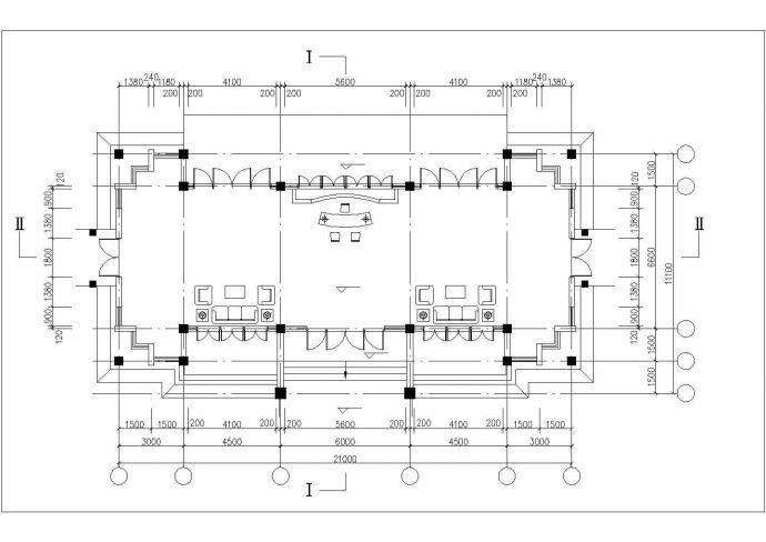 合肥市某度假区2000平米1层框架结构温泉会所全套建筑设计CAD图纸_图1