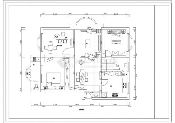 某三层框架结构新农村别墅室内装修设计cad全套方案图（甲级院设计）-图二