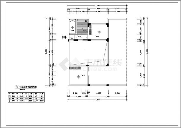 某二层砖混结构现代风格独立别墅室内装修设计cad全套施工图（含施工说明）-图二