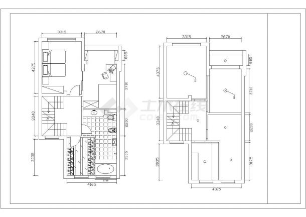 某二层砌体结构私家小型别墅室内装修设计cad全套施工图（甲级院设计）-图二