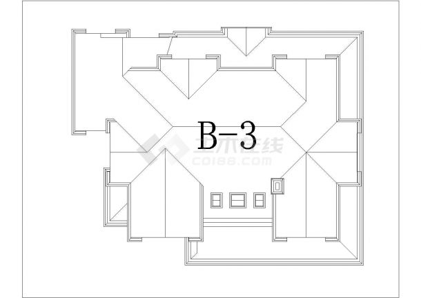 某二层砖混结构豪华型欧式别墅设计cad建筑方案图（甲级院设计）-图一