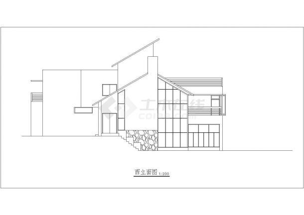 某二层砖混结构乡村小别墅设计cad建筑方案图（甲级院设计）-图一