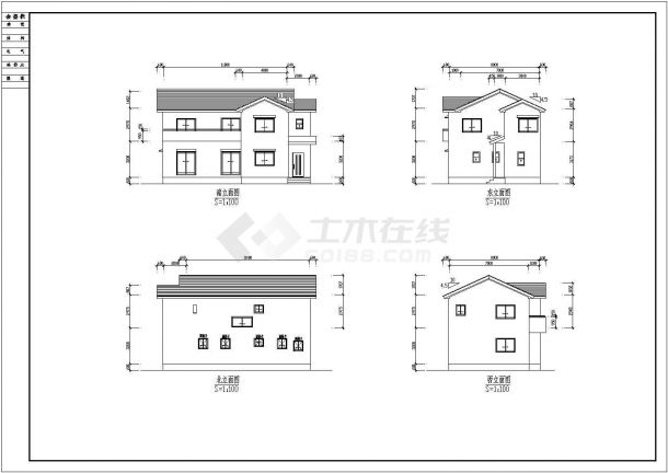 某三层木结构别墅设计cad全套建筑施工图（含结构设计）-图二