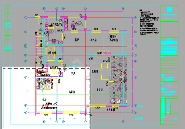 天阅西山180户型样板间装修设计cad全套施工图（含PPT方案，含效果图）-图二
