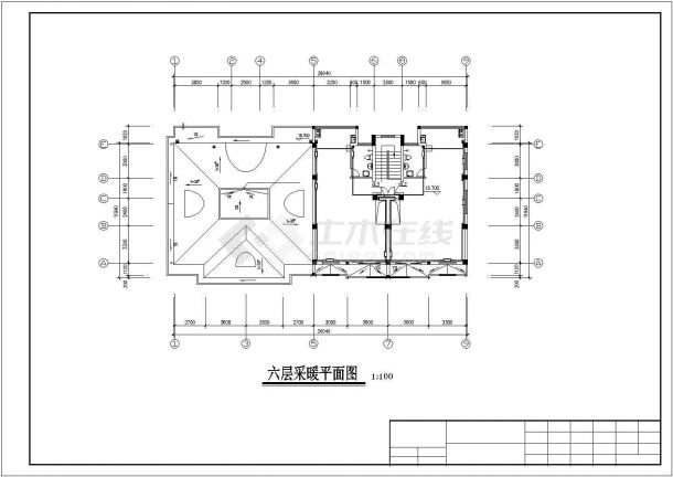 某地6层(1梯2户2单元)住宅楼水暖施工CAD图-图二