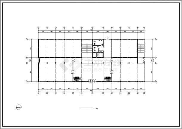 北京某商业街3900平米4层框混结构商务会所平立面设计CAD图纸-图一