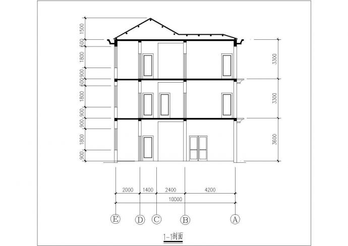 某三层砖混结构新农村小康住宅设计cad建筑方案图（标注详细）_图1