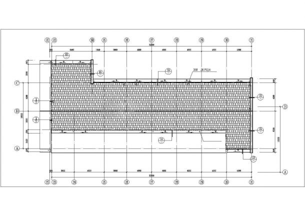 1500平米3层框混结构商住楼建筑设计CAD图纸（1层商铺/含阁楼层）-图二