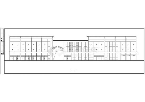 3100平米3层框混结构商业办公楼平立剖面设计CAD图纸（含总图）-图二