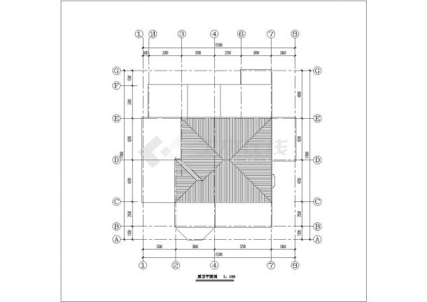 某三层砖混结构新农村小型别墅设计cad建筑平面方案图（标注详细）-图一