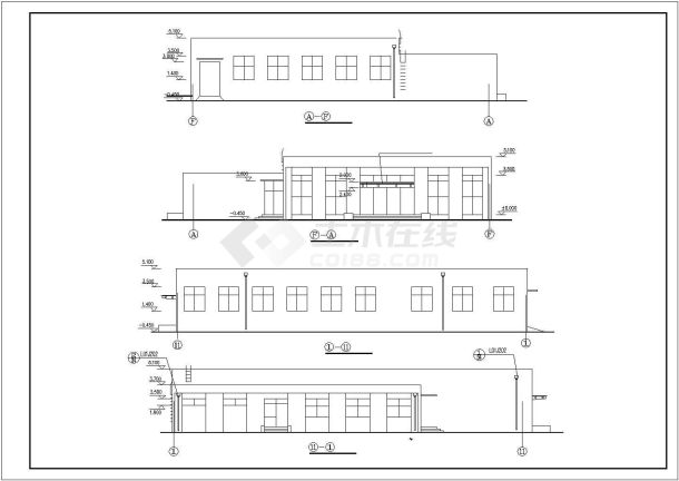 420平米单层+770平米两套2层框架职工食堂建筑设计CAD图纸-图一