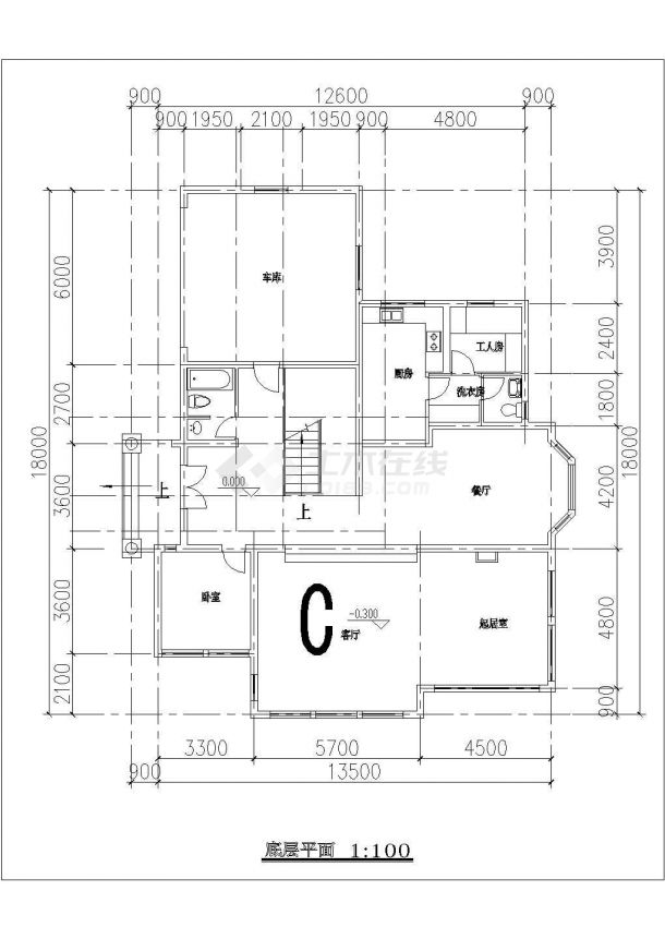 杭州云栖蝶谷某二层砖混结构欧式别墅（总建筑面积326.7平方米）设计cad建筑方案图（含效果图）-图二