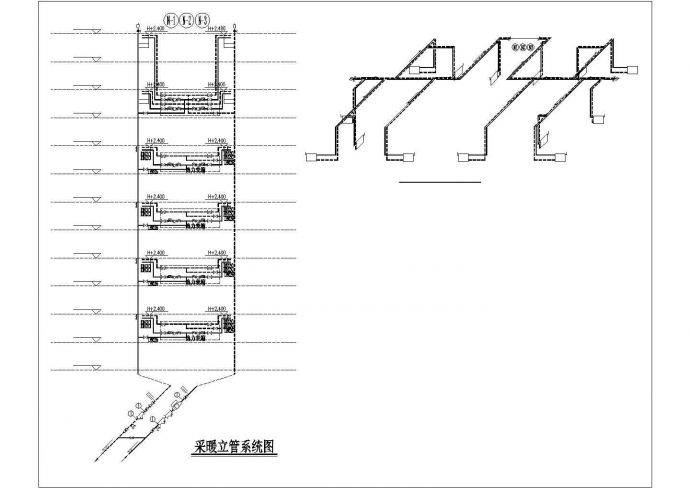 某长45.6米 宽12.5米 6层(1梯2户2单元)住宅楼暖施工图_图1