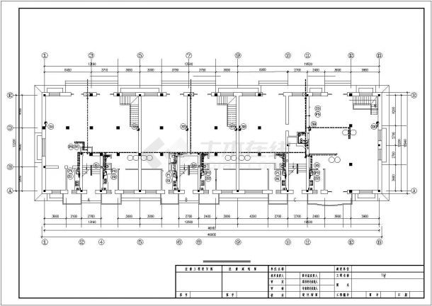 某长46.9米 宽13.94米住宅楼给排水施工CAD图-图一