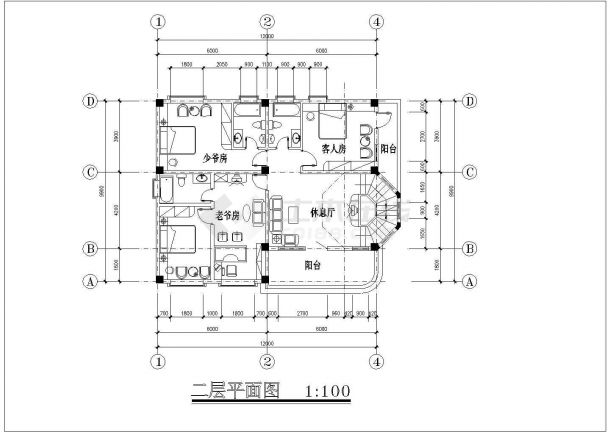 某三层带夹层框架结构欧式风格私人别墅设计cad建筑施工图（标注详细）-图一