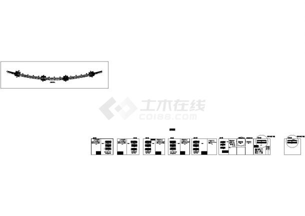 广东南方梅园浮桥结构图(cad)-图一