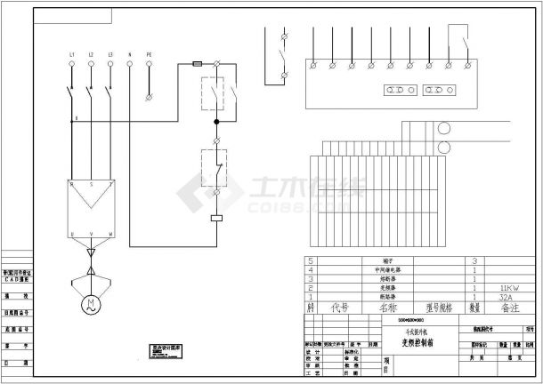 某标准型号提升机变频电气控制原理设计CAD图纸-图一