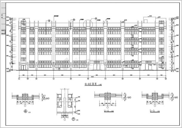 深圳市某工厂3900平米4层框架结构加工车间建筑设计CAD图纸-图一